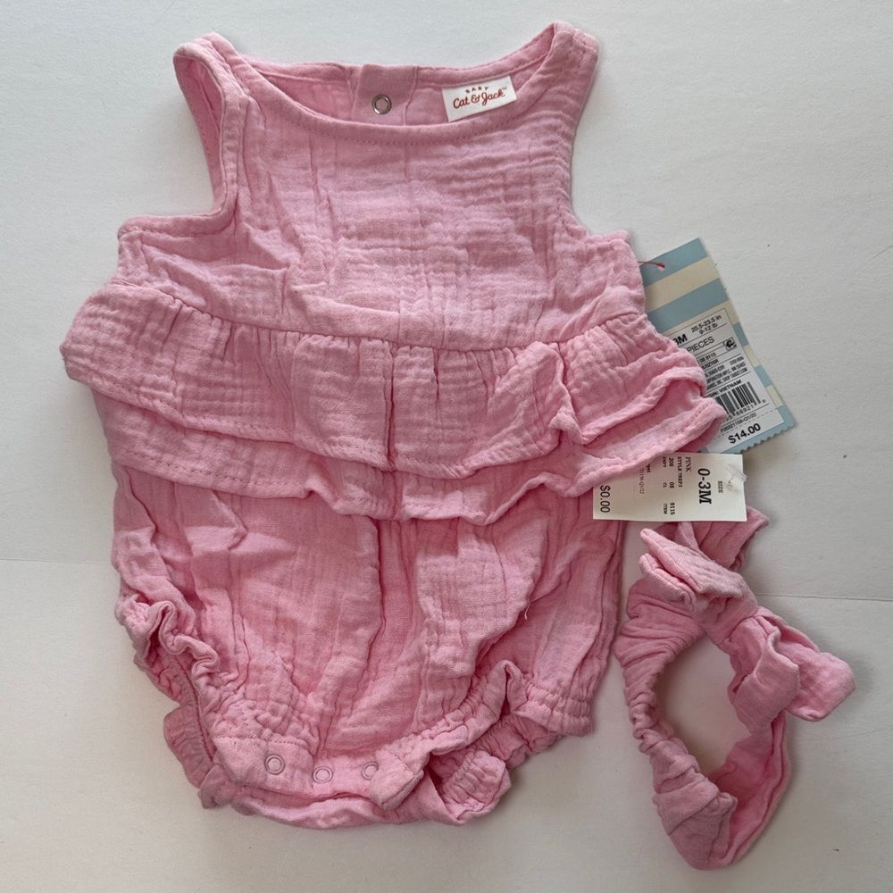 Cat & Jack Baby Pink 2-Piece Outfit Set Size 0-3 Months